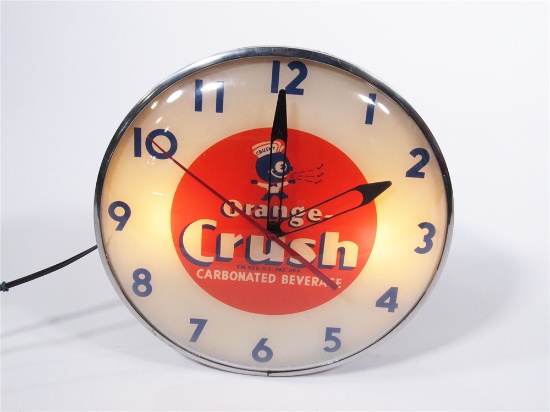 CIRCA LATE 1940S-50S ORANGE-CRUSH LIGHT-UP DINER CLOCK