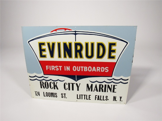 EARLY 1950S EVINRUDE EMBOSSED TIN MARINA SIGN