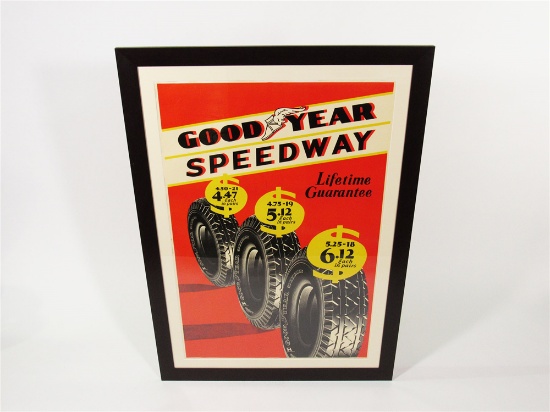 1930S GOODYEAR SPEEDWAY TIRES SERVICE DEPARTMENT SALES POSTER