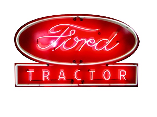 1940S-50S FORD TRACTOR NEON PORCELAIN DEALERSHIP SIGN