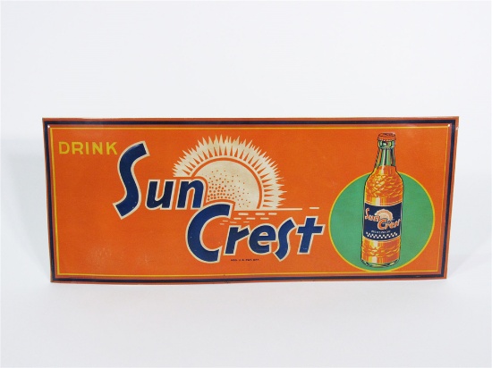 1930S-40S SUN CREST ORANGE SODA EMBOSSED TIN SIGN