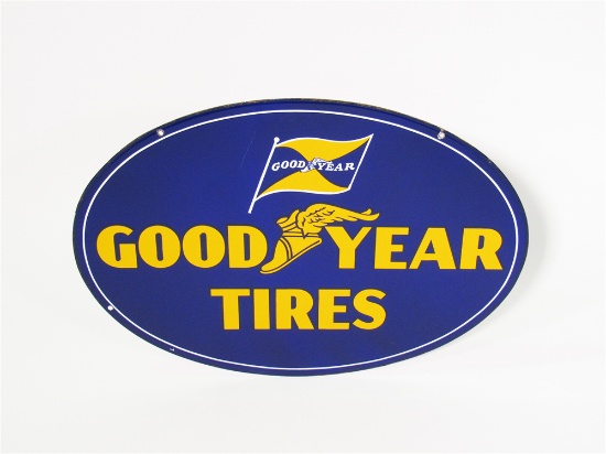 CIRCA 1930s-40S GOODYEAR TIRES PORCELAIN SERVICE STATION SIGN