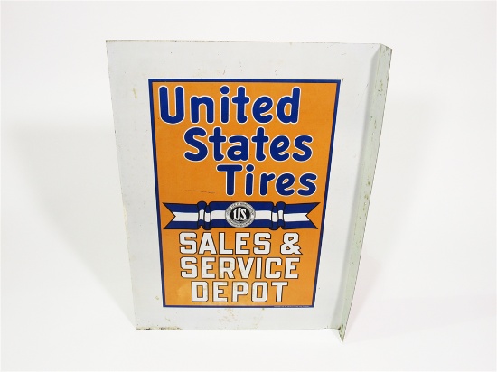LATE 1920S-EARLY 30S UNITED STATES TIRES TIN GARAGE FLANGE