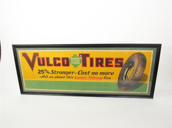 1930S VULCO TIRES LARGE SERVICE STATION DISPLAY POSTER