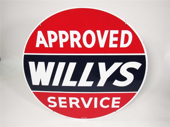 1950S WILLYS-APPROVED SERVICE PORCELAIN DEALERSHIP SIGN