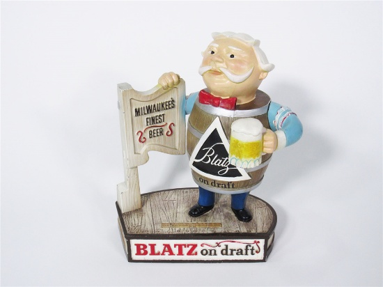 LATE 1950S BLATZ BEER CAST-METAL TAVERN BAR BACK DISPLAY PIECE