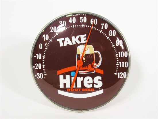 1960S HIRES ROOT BEER GLASS-FACED DIAL THERMOMETER