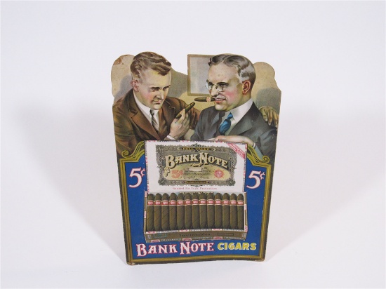 EARLY 1930S BANK NOTE CIGARS CARDBOARD STORE DISPLAY SIGN