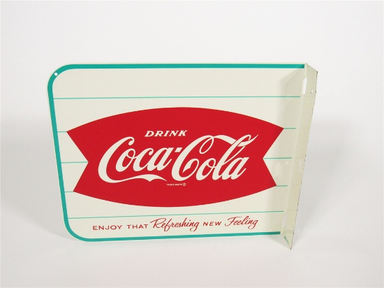 LATE 1950S-EARLY 60S COCA-COLA TIN DINER FLANGE SIGN