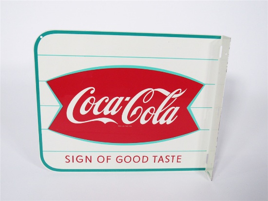 LATE 1950S-EARLY 60S COCA-COLA TIN FLANGE SIGN