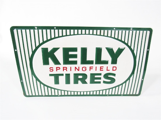 1967 KELLY SPRINGFIELD TIRES EMBOSSED TIN GARAGE SIGN