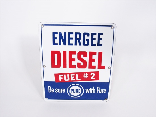 1950S PURE OIL ENERGEE DIESEL PORCELAIN PUMP-PLATE SIGN