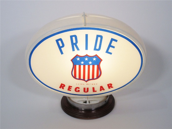 LATE 1950S PRIDE REGULAR GASOLINE GAS PUMP GLOBE