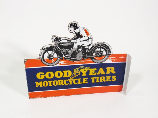 1930S GOODYEAR MOTOR CYCLE TIRES PORCELAIN DEALERSHIP SIGN