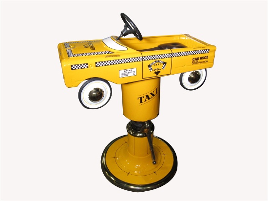 CHILDS TAXI CAB PEDAL CAR BARBERS CHAIR
