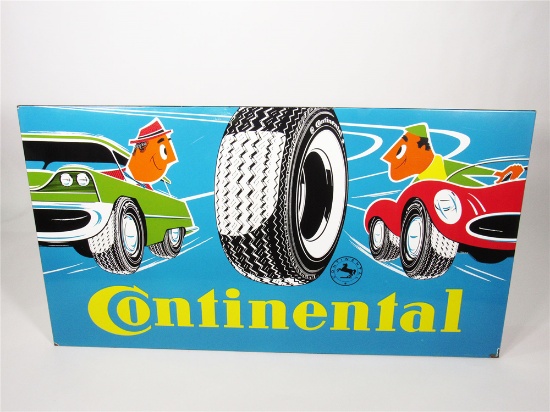 CIRCA EARLY 1960S CONTINENTAL TIRES PORCELAIN DEALERSHIP SIGN