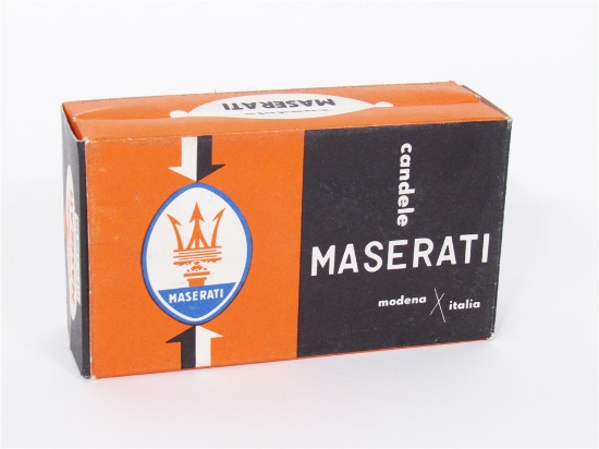 CIRCA 1960 MASERATI SPARK PLUGS AUTOMOTIVE GARAGE DISPLAY BOX