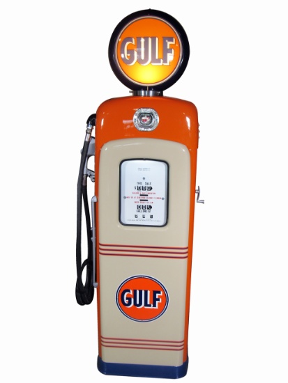 LATE 1940S GULF OIL SERVICE STATION GAS PUMP