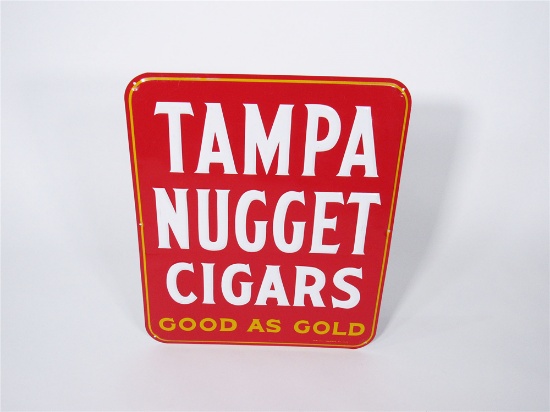 LATE 1940S-EARLY 50S TAMPA NUGGET CIGARS EMBOSSED TIN GENERAL STORE SIGN