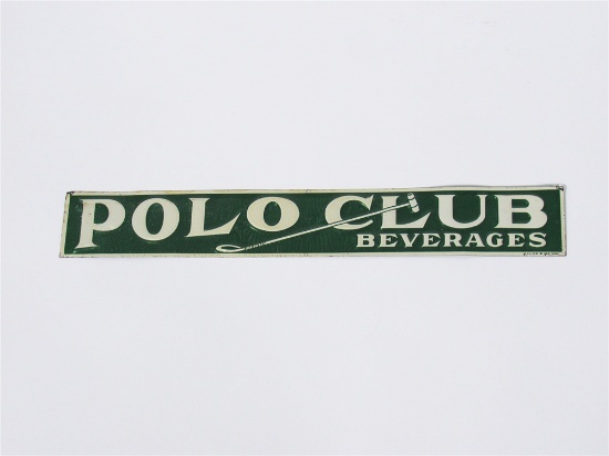 1920S POLO CLUB SODA EMBOSSED TIN SIGN
