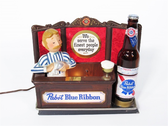 1960S PABST BLUE RIBBON BEER INTERNALLY LIT BAR BACK DISPLAY PIECE