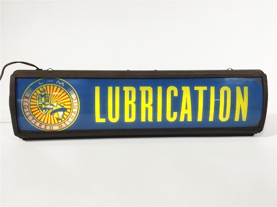 CIRCA LATE 1940S-EARLY 50S LINCOLN LUBRICATION LIGHT-UP SERVICE DEPARTMENT SIGN