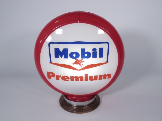 LATE 1950S MOBIL PREMIUM GASOLINE GAS PUMP GLOBE