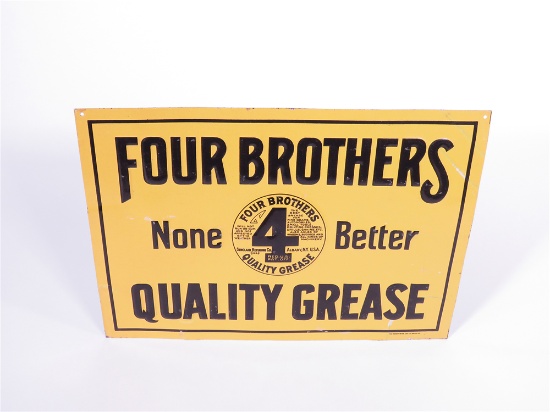 1920S FOUR BROTHERS QUALITY GREASE EMBOSSED TIN SIGN