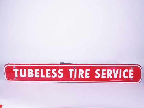 1960 FIRESTONE TUBELESS TIRES SERVICE TIN SIGN
