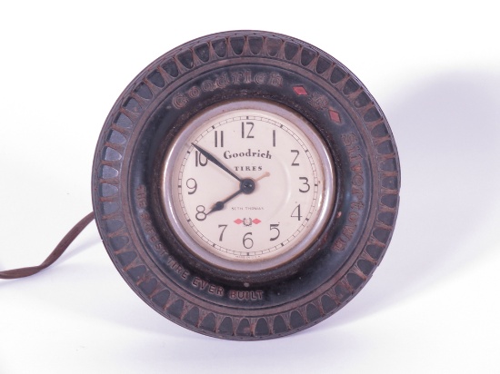 1930S GOODRICH COUNTERTOP TIRE-SHAPED ELECTRIC CLOCK
