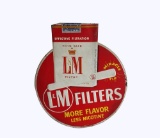 CIRCA LATE 1950S-EARLY 60S L&M FILTERS CIGARETTES TIN SIGN