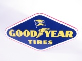 1958 GOODYEAR TIRES TIN METAL TIRE DISPLAY STAND SIGN