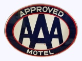 1960S AAA APPROVED MOTEL DOUBLE-SIDED PORCELAIN SIGN