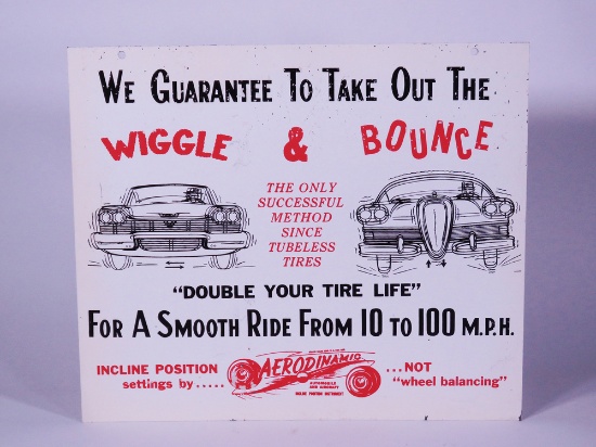 LATE 1950S-EARLY 60S AERODINAMIC WHEEL BALANCING TIN SIGN