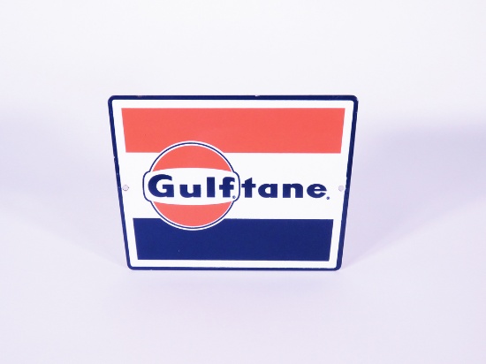 LATE 1950-EARLY 60S GULF OIL GULFTANE PORCELAIN PUMP PLATE SIGN
