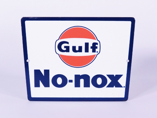 LATE 1950S-EARLY 60S GULF NO-NOX PORCELAIN PUMP PLATE SIGN