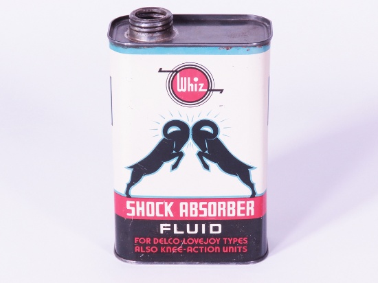 CIRCA 1940S-50S WHIZ SHOCK ABSORBER FLUID 32-OUNCE TIN