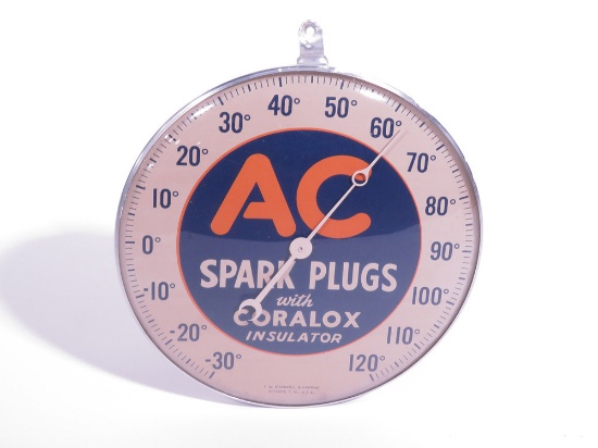 LATE 1940S-EARLY 50S AC SPARK PLUGS THERMOMETER