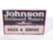 1930S JOHNSON OUTBOARD MOTORS EMBOSSED TIN SIGN