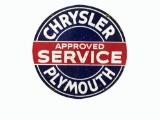 CIRCA 1940S-50S CHRYSLER-PLYMOUTH APPROVED SERVICE PORCELAIN SIGN