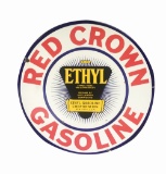 CIRCA LATE 1920S-EARLY 1930S RED CROWN ETHYL GASOLINE PORCELAIN SIGN