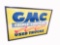 1930S-40S GMC TRIPLE-CHECKED USED CARS PAINTED TIN SIGN