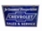 1930S CHEVROLET SALES & SERVICE PORCELAIN SIGN