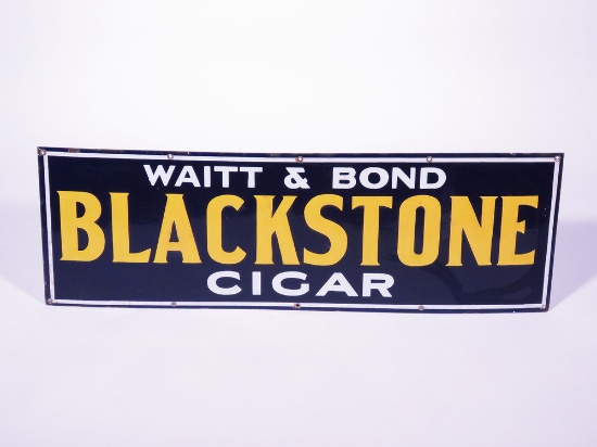 1930S WAITT & BOND BLACKSTONE CIGAR PORCELAIN SIGN