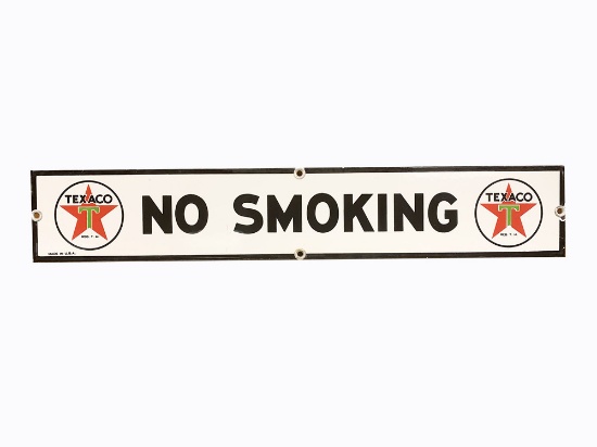 1940S-50S TEXACO NO SMOKING PORCELAIN SIGN