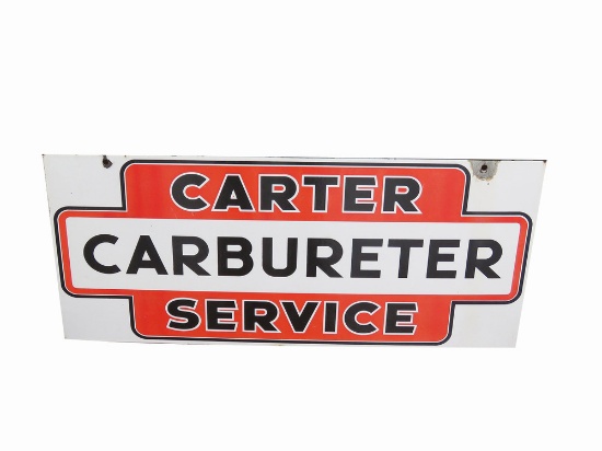 1940S CARTER CARBURETOR SERVICE PORCELAIN SIGN