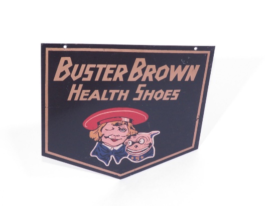 1930S BUSTER BROWN HEALTH SHOES TIN SIGN
