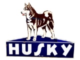 1940S-50S HUSKY OIL PORCELAIN SIGN