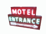 1950S MOTEL ENTRANCE NEON PORCELAIN SIGN