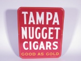 1956 TAMPA NUGGET CIGARS EMBOSSED TIN SIGN